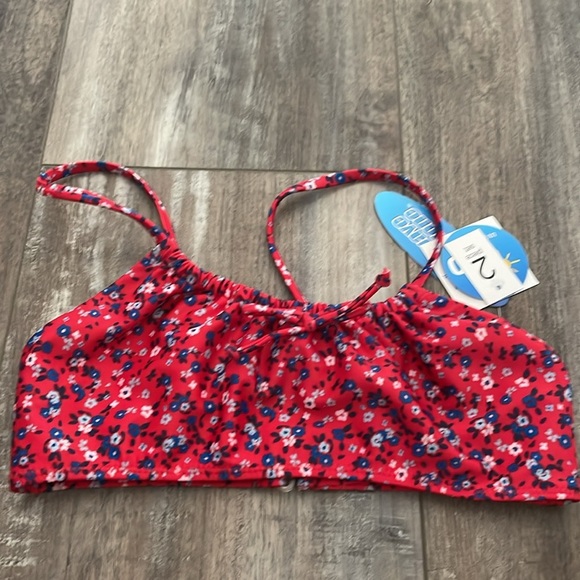 Blue & Red Floral Print Bikini Swimsuit SET – top 10/12 bottom 14/16 NEW - Picture 2 of 6